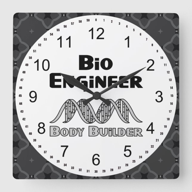 Bio Engineer Body Builder Square Wall Clock (Front)
