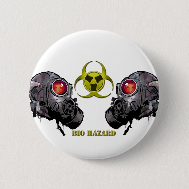 Bio hazard 6 cm round badge (Front)