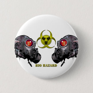 Bio hazard 6 cm round badge