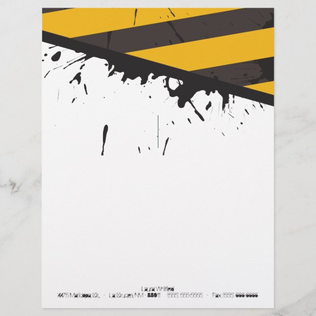 Bio Hazard Caution Tape Letterhead Stationery (Front)