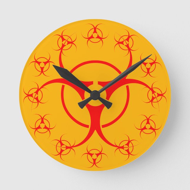 Bio-hazard Clock Bio-Hazard Warning Gift Decor (Front)