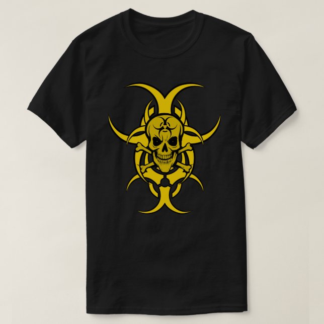 Bio Hazard Grinning Skull T-Shirt v3 (Design Front)