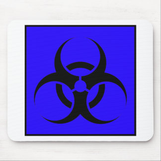 Bio Hazard or Biohazard Sign Symbol Warning Blue Mouse Mat