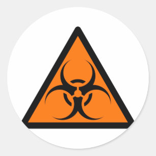 Bio Hazard or Biohazard Sign Symbol Warning Orange Classic Round Sticker
