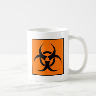 Bio Hazard or Biohazard Sign Symbol Warning Orange Coffee Mug