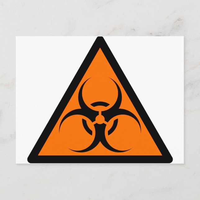 Bio Hazard or Biohazard Sign Symbol Warning Orange Postcard (Front)
