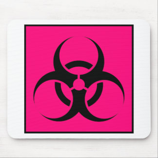 Bio Hazard or Biohazard Sign Symbol Warning Pink Mouse Mat