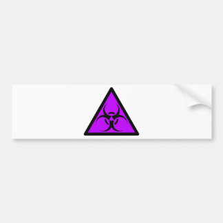 Bio Hazard or Biohazard Sign Symbol Warning Purple Bumper Sticker