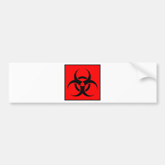 Bio Hazard or Biohazard Sign Symbol Warning Red Bumper Sticker