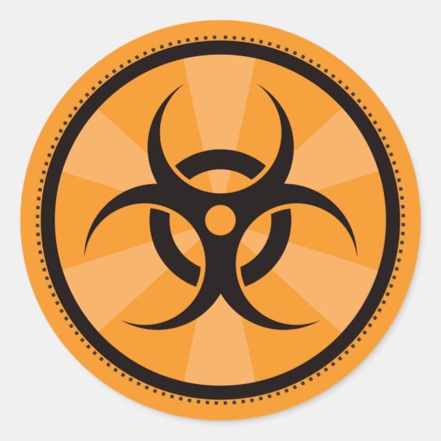 Bio-Hazard - Orange Classic Round Sticker (Front)