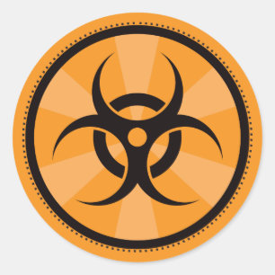 Bio-Hazard - Orange Classic Round Sticker