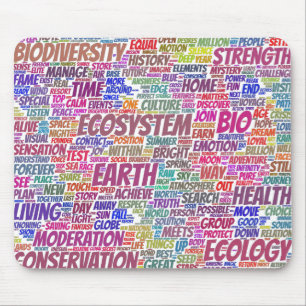 Bio Nuage de Mots Texte Modèle Biodiversité Mouse Mat