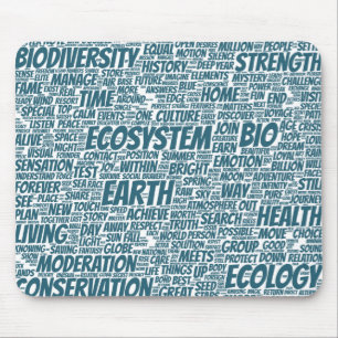 Bio Nuage de Mots Texte Modèle Biodiversité Mouse Mat