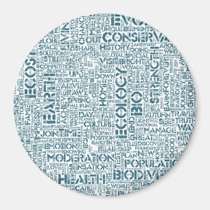 Bio Nuage de Mots Texte Motif Biodiversité Magnet