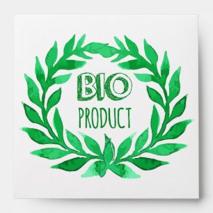 Bio Product Green Watercolor Farm Fresh Food Envelopes