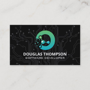 Bio Tech Logo AI Circuit Board Business Card