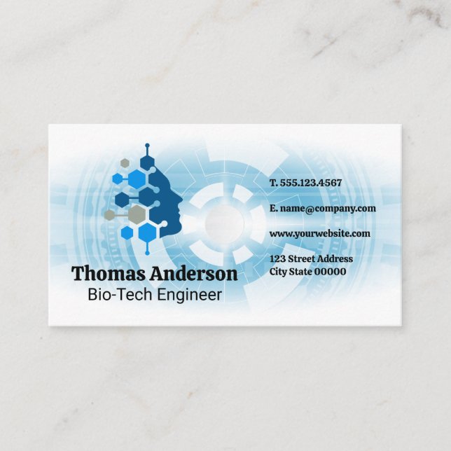 Bio Tech Logo | Engineer Business Card (Front)