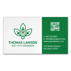 Bio Tech Logo   Engineer Magnetic Business Card