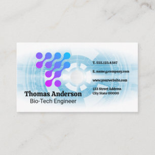 Bio Tech Modern Logo   Engineer Business Card