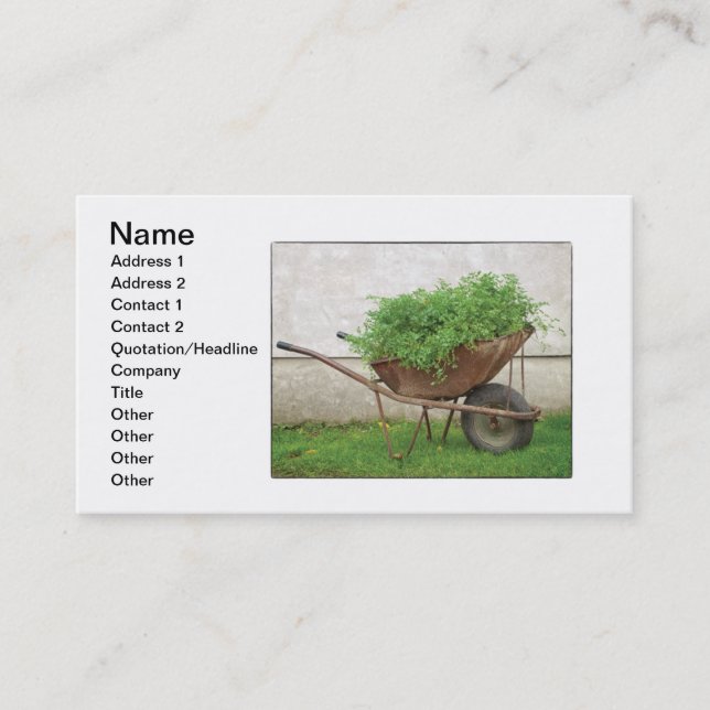 Bio Wheelbarow Business Card (Front)