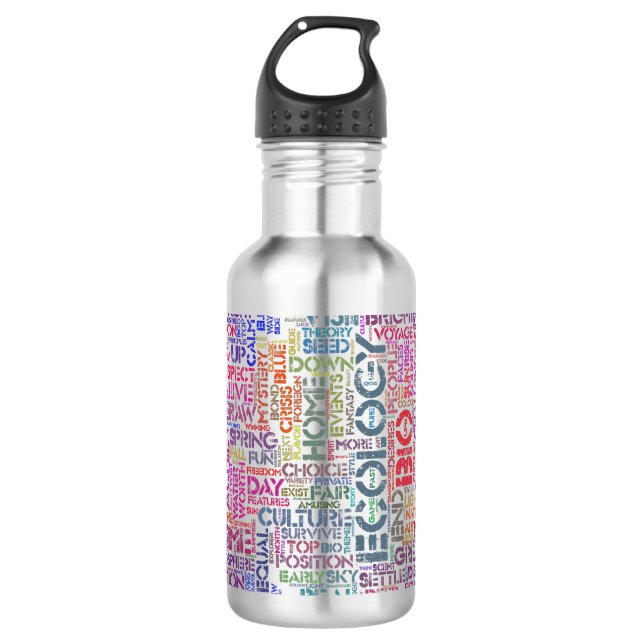 Bio Word Cloud Text Reason Biodiversity 710 Ml Water Bottle (Front)
