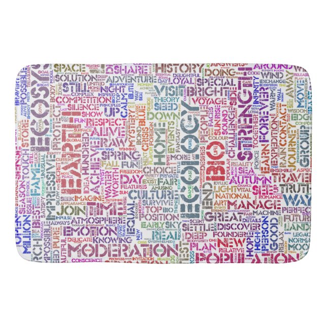 Bio Word Cloud Text Reason Biodiversity Bath Mat (Front)