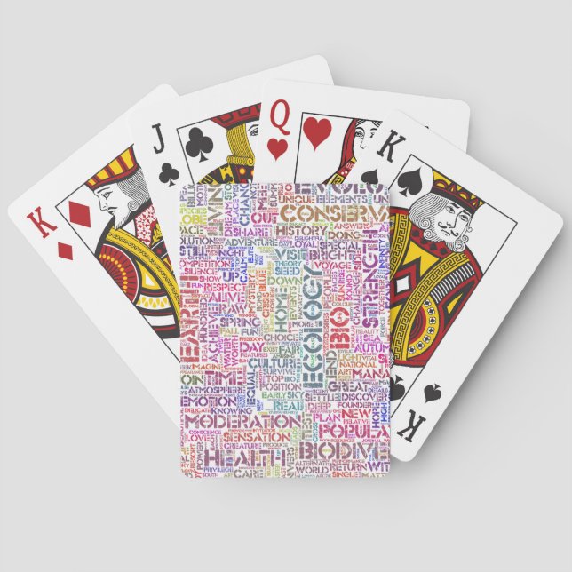 Bio Word Cloud Text Reason Biodiversity Playing Cards (Back)