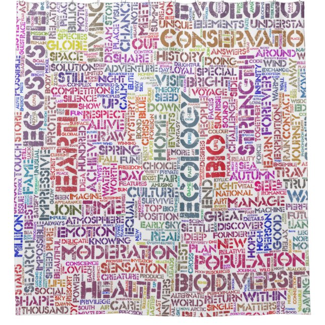 Bio Word Cloud Text Reason Biodiversity Shower Curtain (Front)