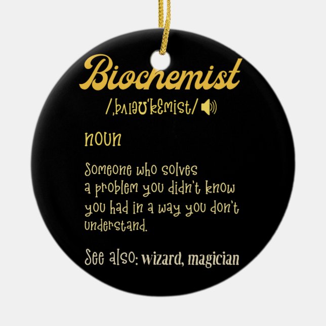 Biochemistry Biochemist Noun Definition Ceramic Tree Decoration (Front)