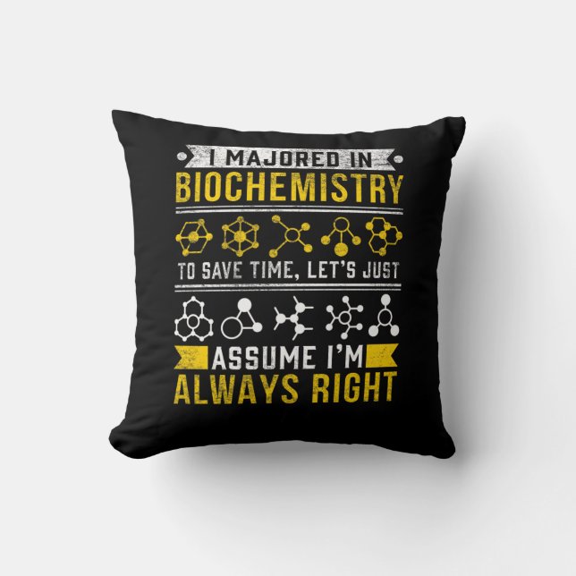 Biochemistry Humour Biologist Funny Scientist Joke Cushion (Front)