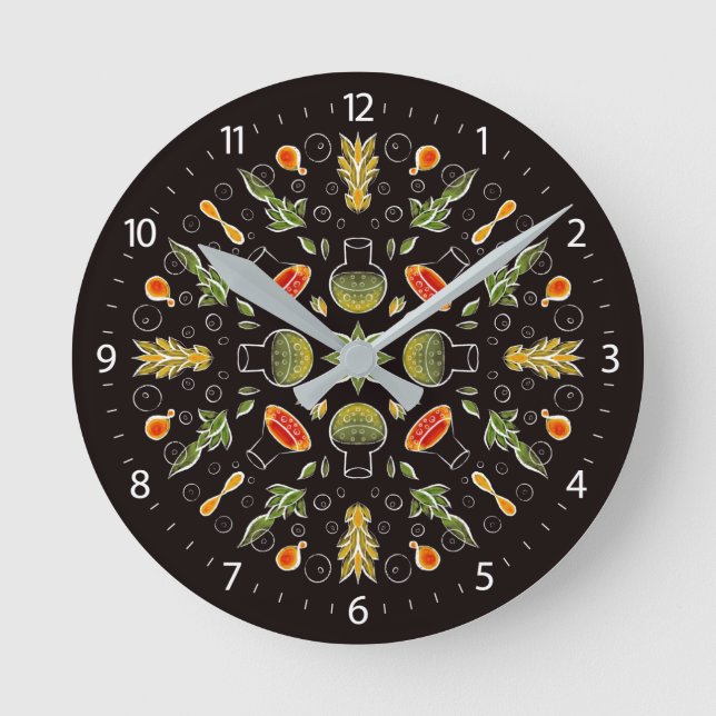Biochemistry Lab Botanical Art - Women in Science Round Clock (Front)