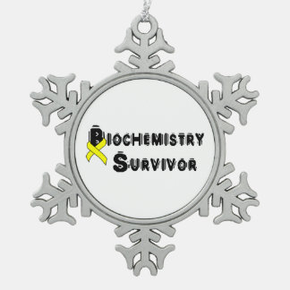 Biochemistry Survivor Snowflake Pewter Christmas Ornament