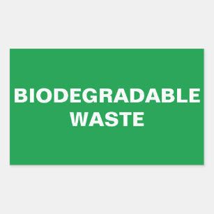 Biodegradable Waste Sign Rectangular Sticker