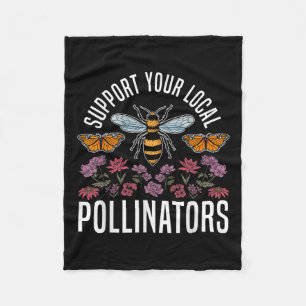 Biodiversity Butterfly Support Your Local Pollinat Fleece Blanket
