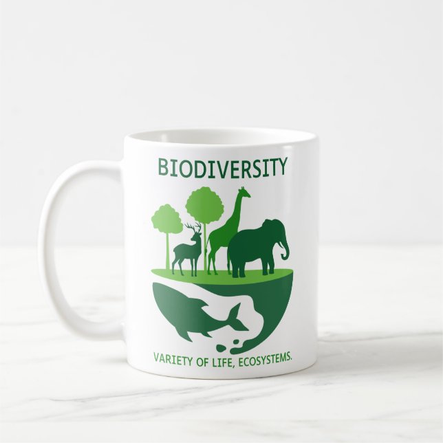 Biodiversity Harmony Grey Coffee Mug (Left)