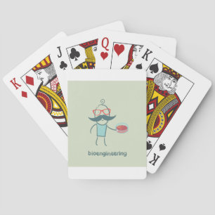Bioengineering Scientist with Petri Dish Playing Cards