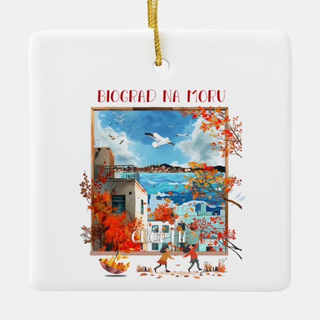 Biograd na Moru 2 Ceramic Ornament (Front)