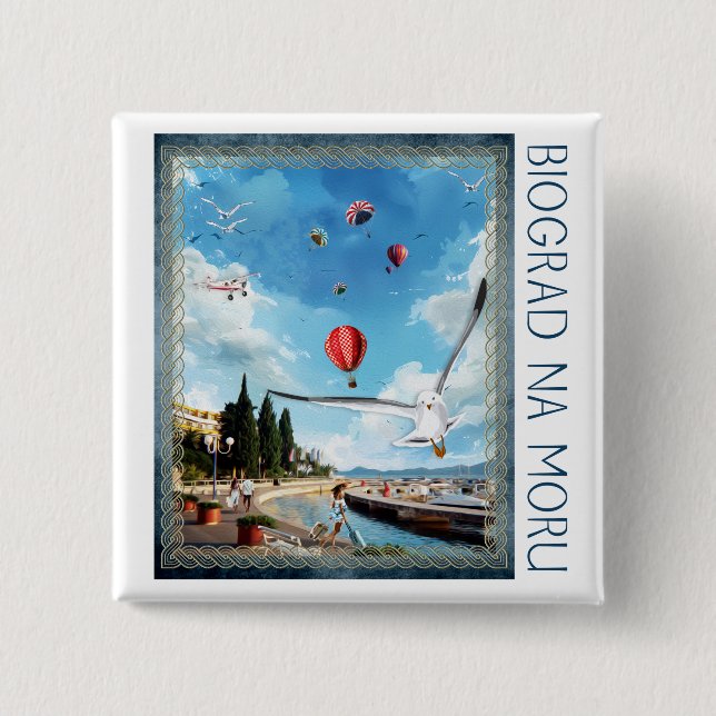 Biograd na moru 4 15 cm square badge (Front)