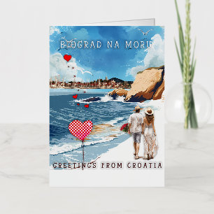Biograd na moru 5 foil greeting card