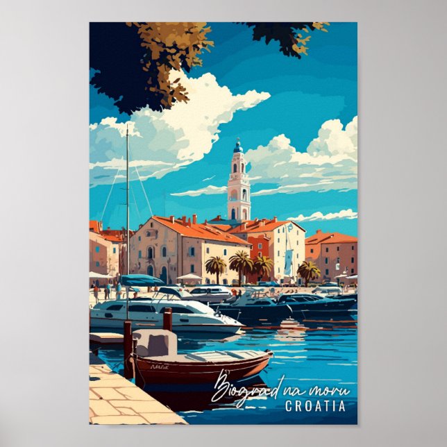 Biograd na moru Croatia vintage travel Poster (Front)
