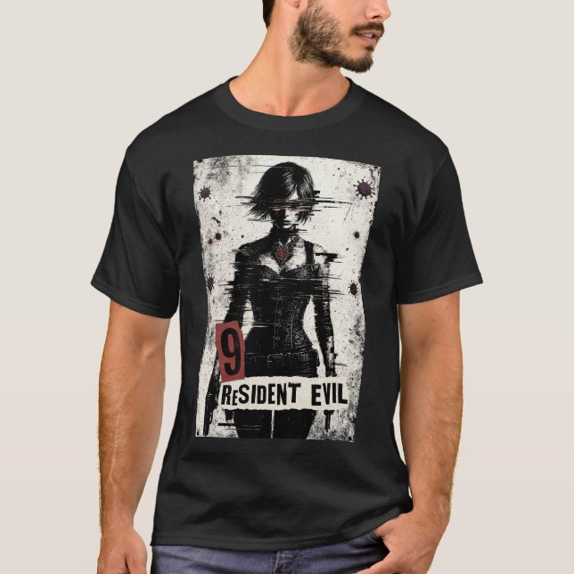 Biohazard Agent: Glitched Horror Heroine T-Shirt (Front)