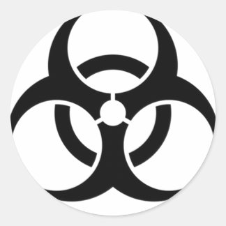 biohazard black classic round sticker