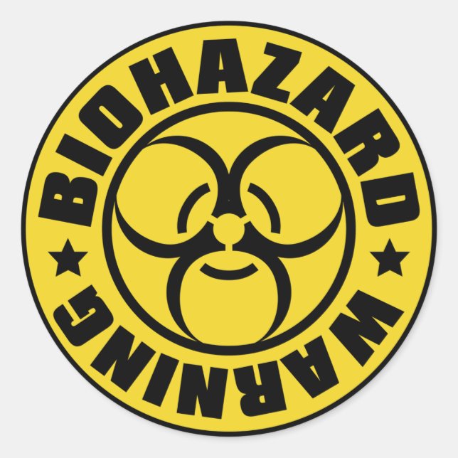 BIOHAZARD CLASSIC ROUND STICKER (Front)
