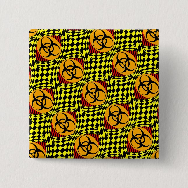 Biohazard Design by Kenneth Yoncich 15 Cm Square Badge (Front)