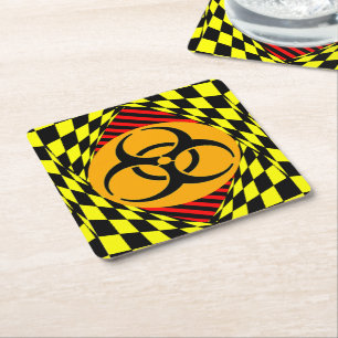 Biohazard Design by Kenneth Yoncich Square Paper Coaster