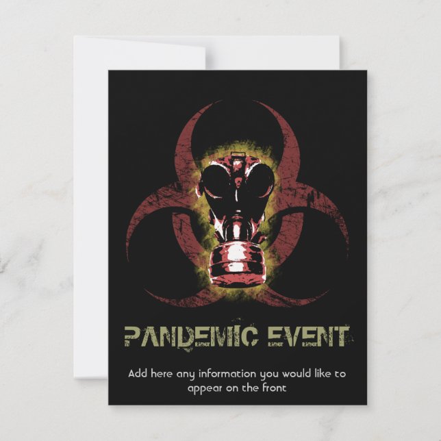 Biohazard Gas Mask Customisable Invitation (Front)