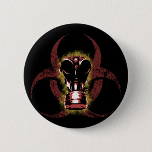 Biohazard Gas Mask Customizable 6 Cm Round Badge