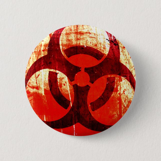 Biohazard Grunge 6 Cm Round Badge (Front)