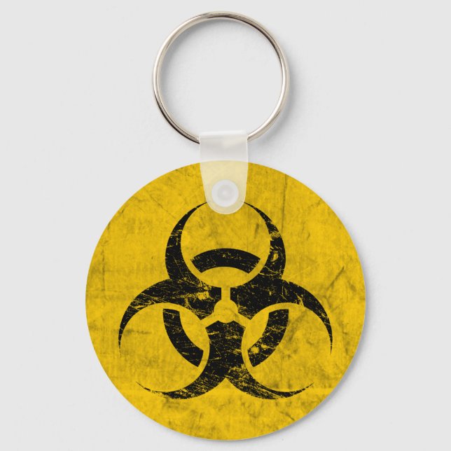 Biohazard Grunge Customisable Key Ring (Front)