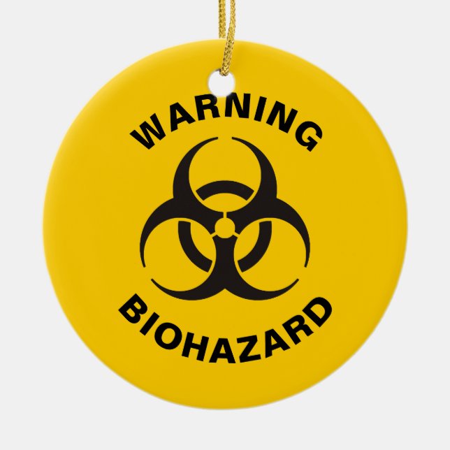 Biohazard Icon Ceramic Tree Decoration (Front)